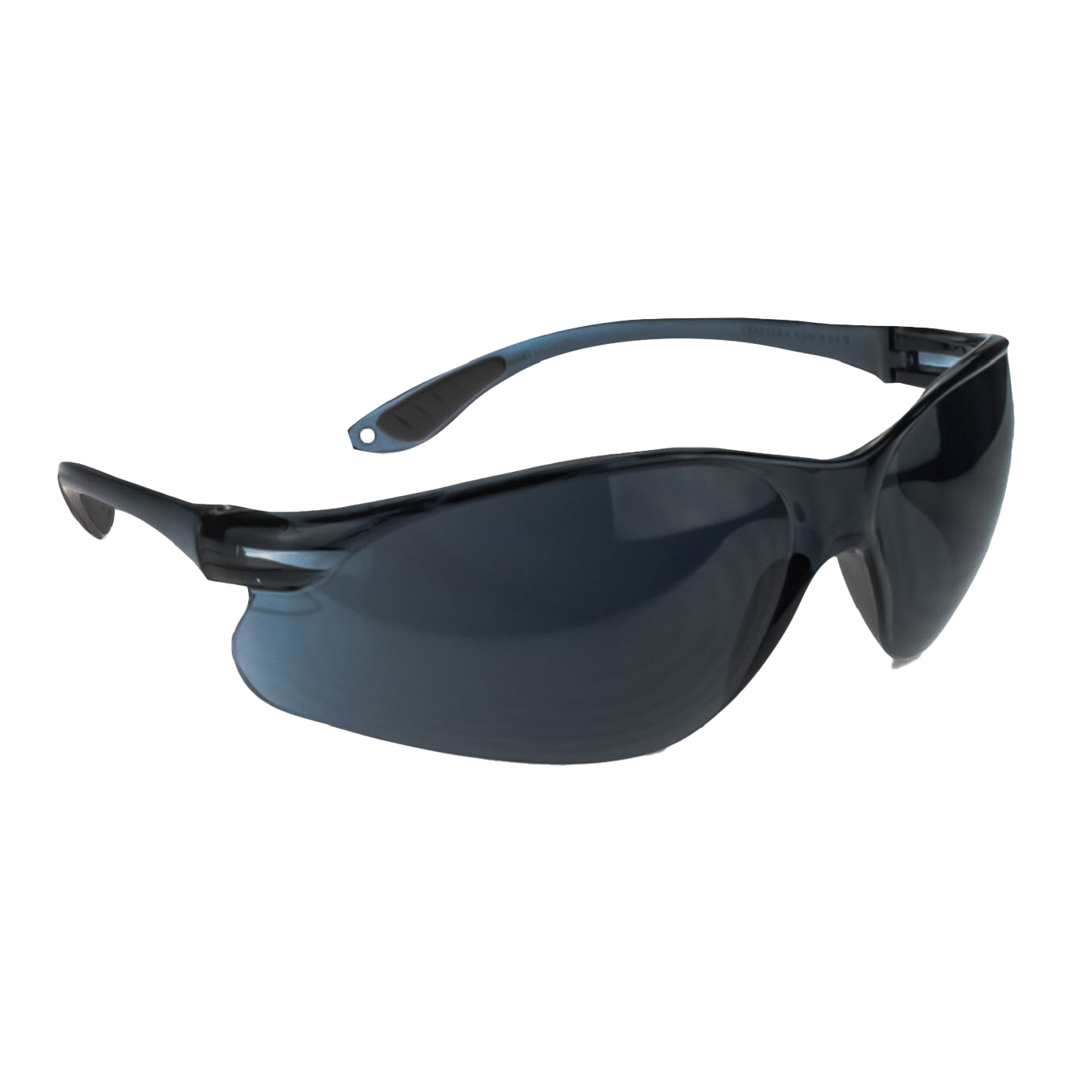 Weldmark by Radians Passage gray frameless safety glasses, with smoke polycarbonate scratch resistant flexible lenses.